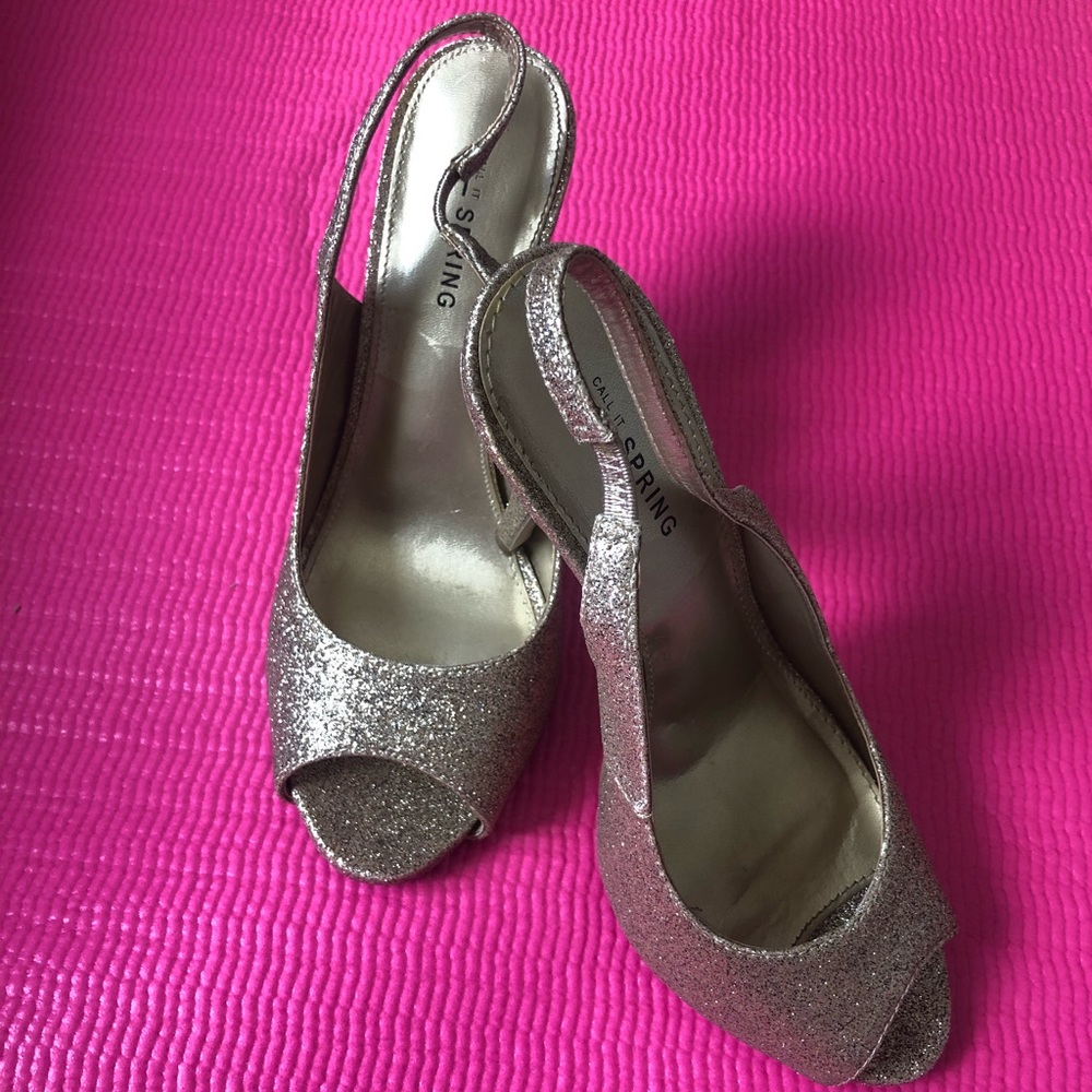 Call it Spring! glitter blush heels